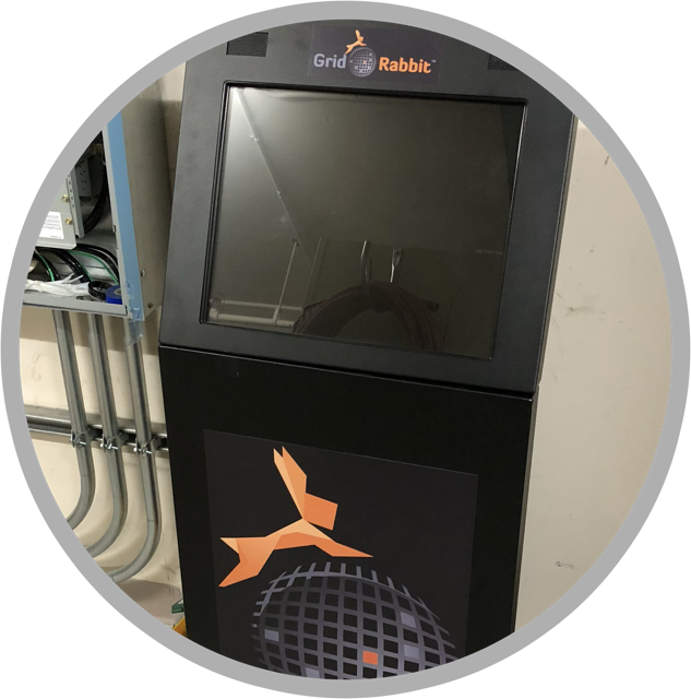 GridRabbit battery storage touchscreen kiosk compact view