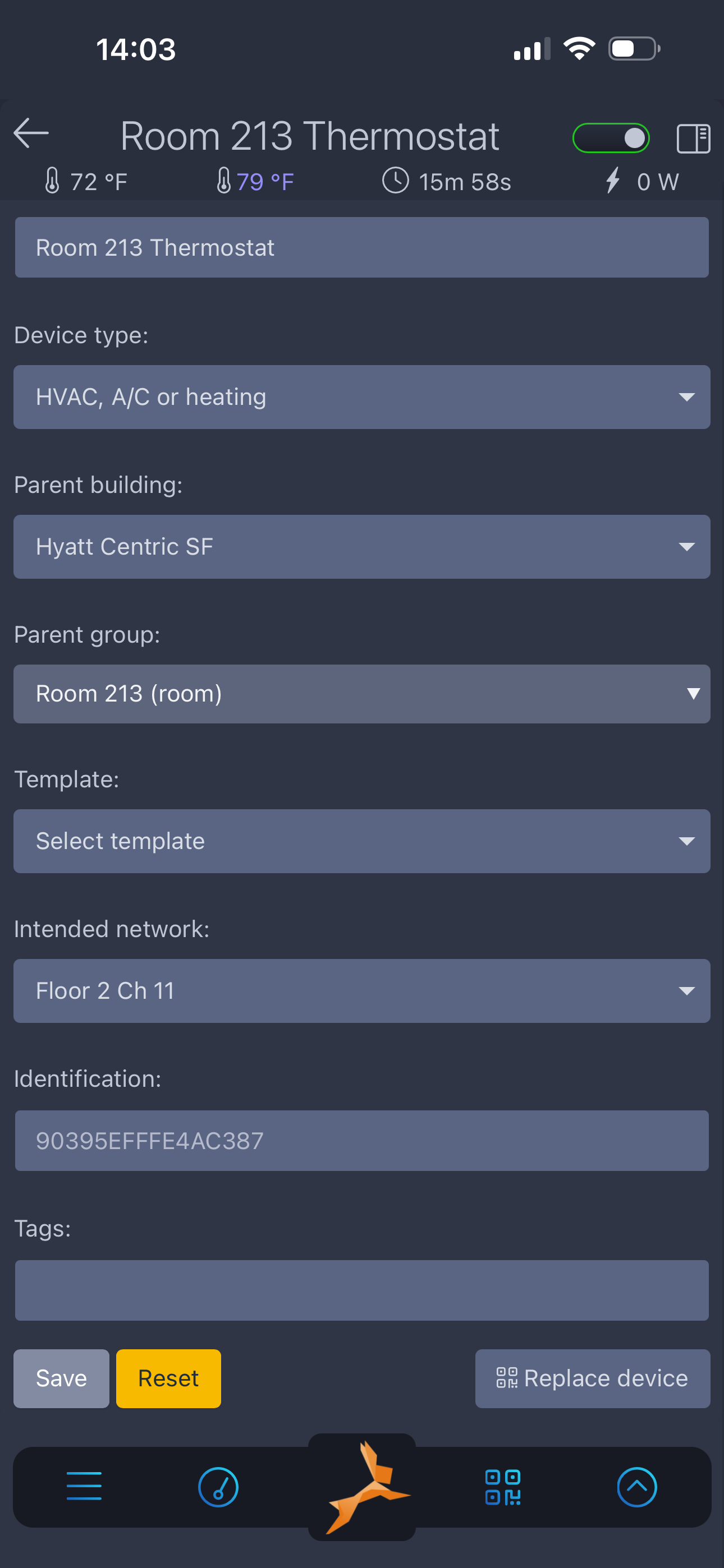 GridRabbit mobile device edit screen